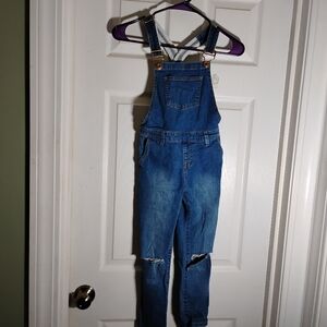 Bibbed Denim Overalls Girl's 5 Forever 21 Distressed